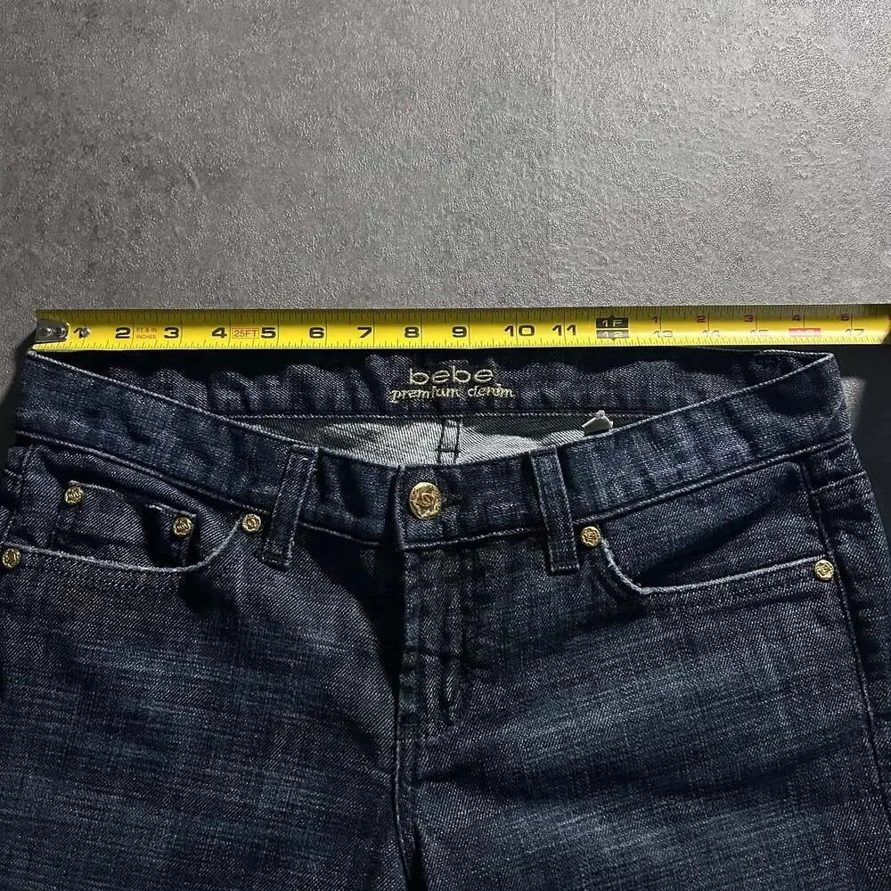 Bebe Premium Denim Women's Dark Wash Bootcut Jeans Made in USA Size 30